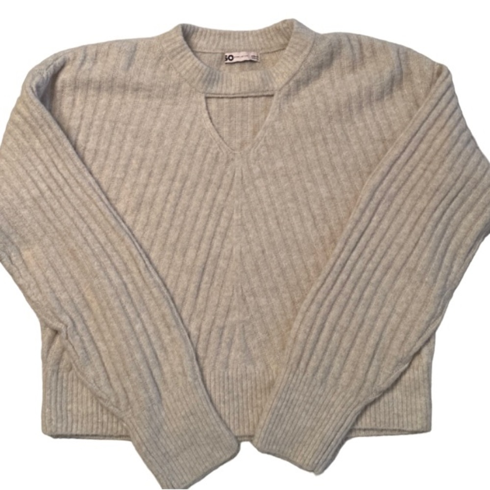 SO cropped key-hole ribbed sweater.